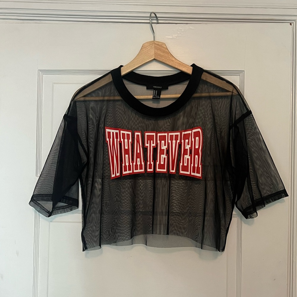 Cropped Whatever Mesh Tee